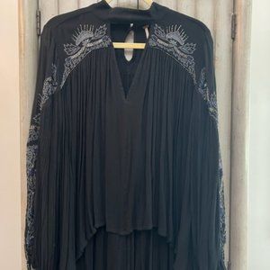 Free People Black Embellished Top